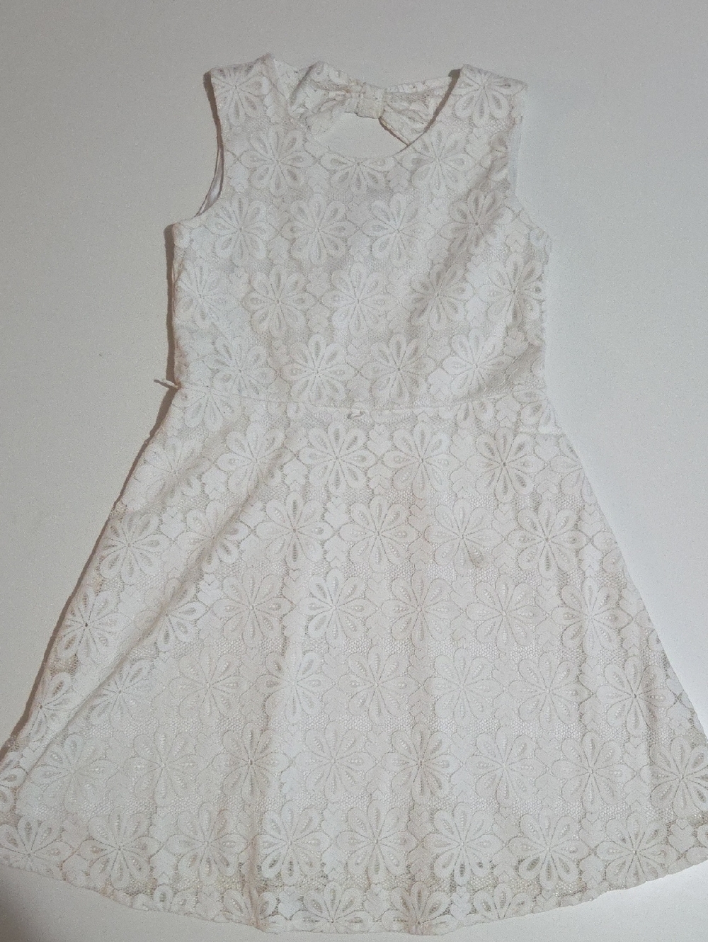 White Floral Lace Kids Dress